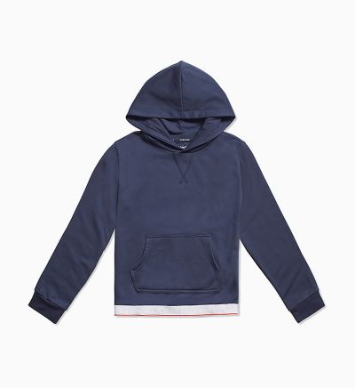 Calvin Klein Ruhák HU575381 | Calvin Klein CK Rib Lány Lounge Kapucnis Pulóver Kék / Szürke